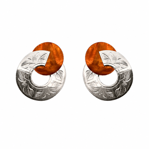 Etched Broken Circle Shell Earrings