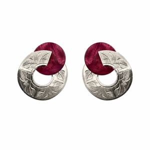 Etched Broken Circle Shell Earrings