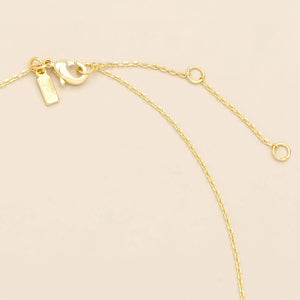 Pressed Flower Necklace - Gold - White Lace