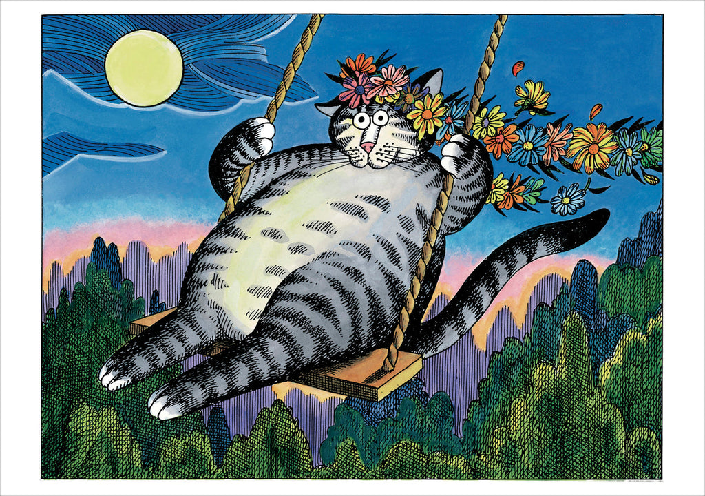 B. Kliban: Cat in a Swing Birthday Card