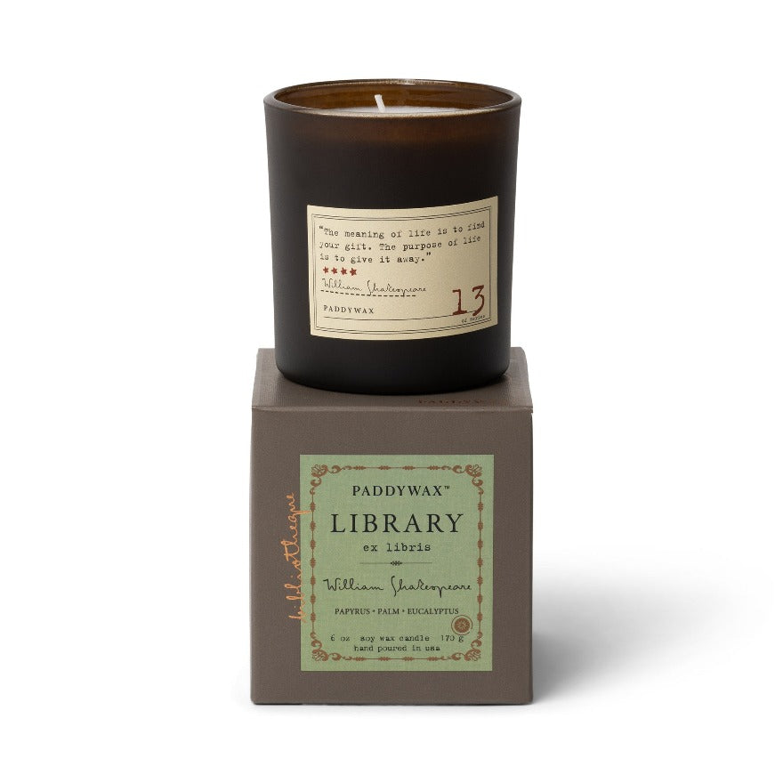 Library 6 oz Candle - William Shakespeare Boxed