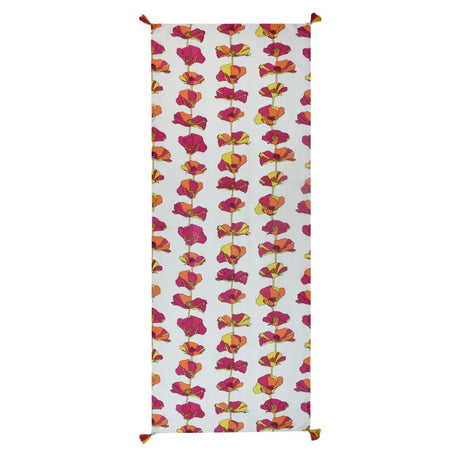 Garland Poppy Printed Viscose Tassel Scarf - Pink