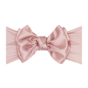 Satin Bow Baby Headband - Antique Pink
