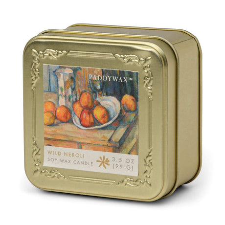 Impressionist 3.5oz Gold Travel Tin Soy Candle Cezanne Wild Neroli