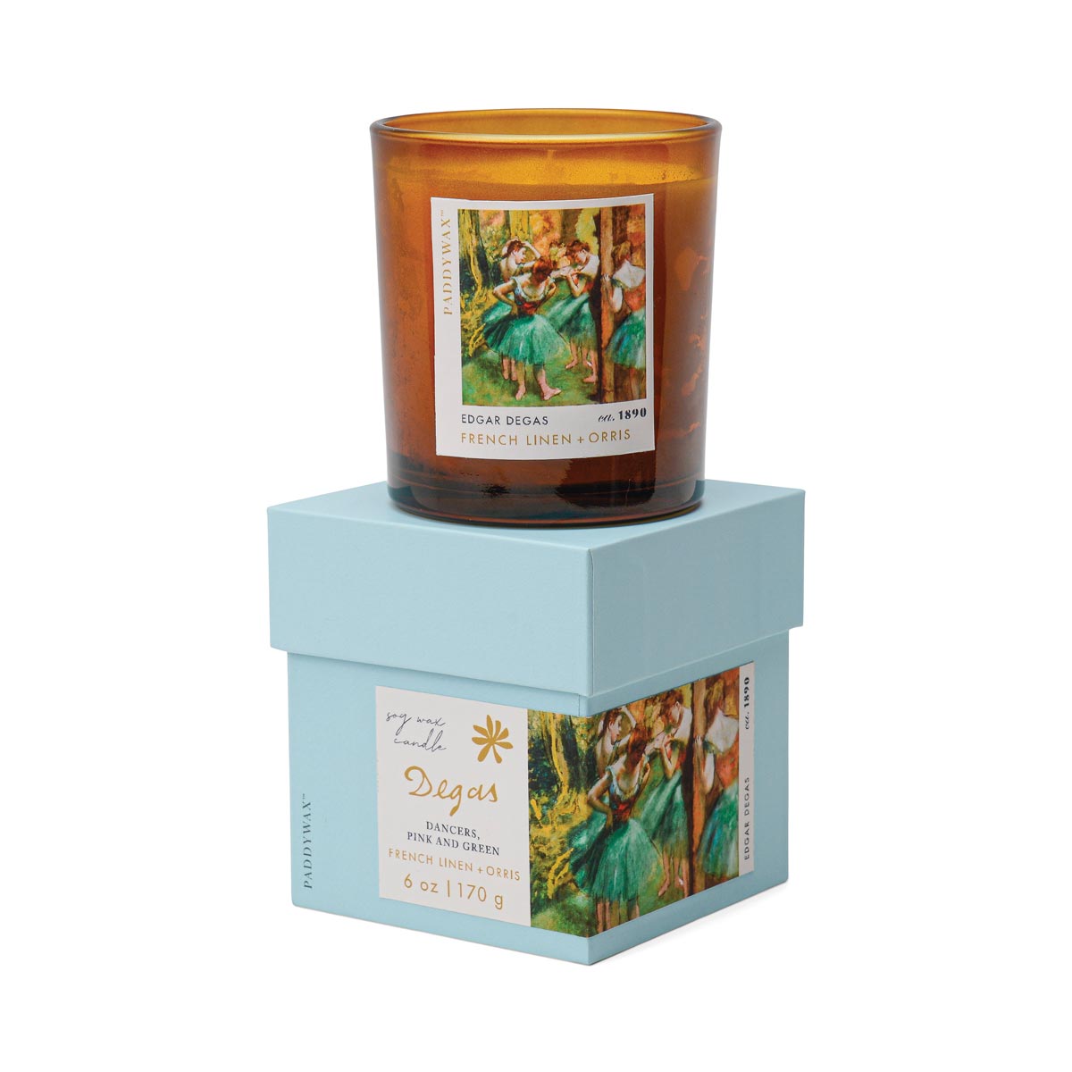 Impressionist 6oz Soy Candle in Gift Box Degas French Linen + Orris