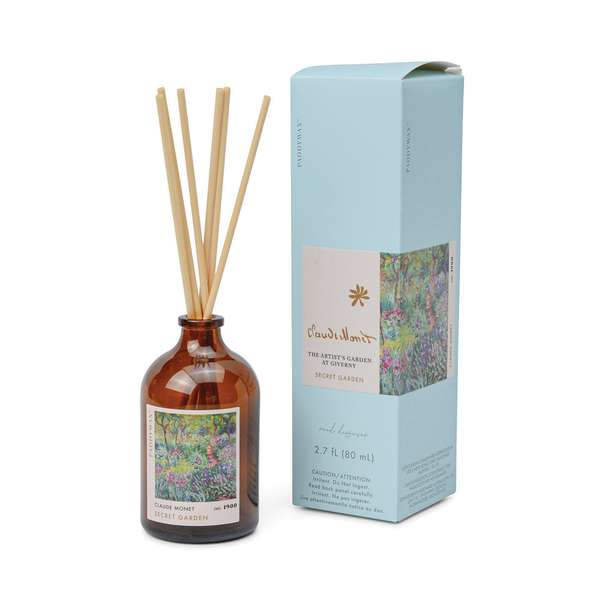 Impressionist 80mL Amber Glass Reed Diffuser - Monet Secret Garden