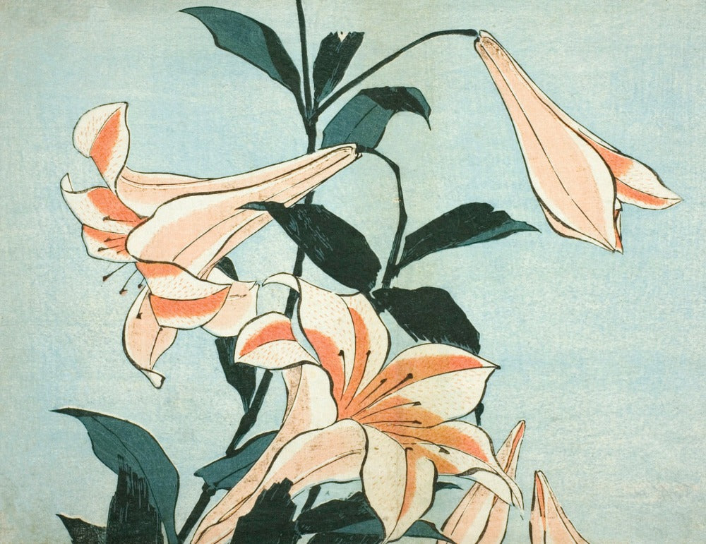 Hokusai Keepsake Boxed Notecards Interior Style 3 - Lilies, c. 1833–1834
