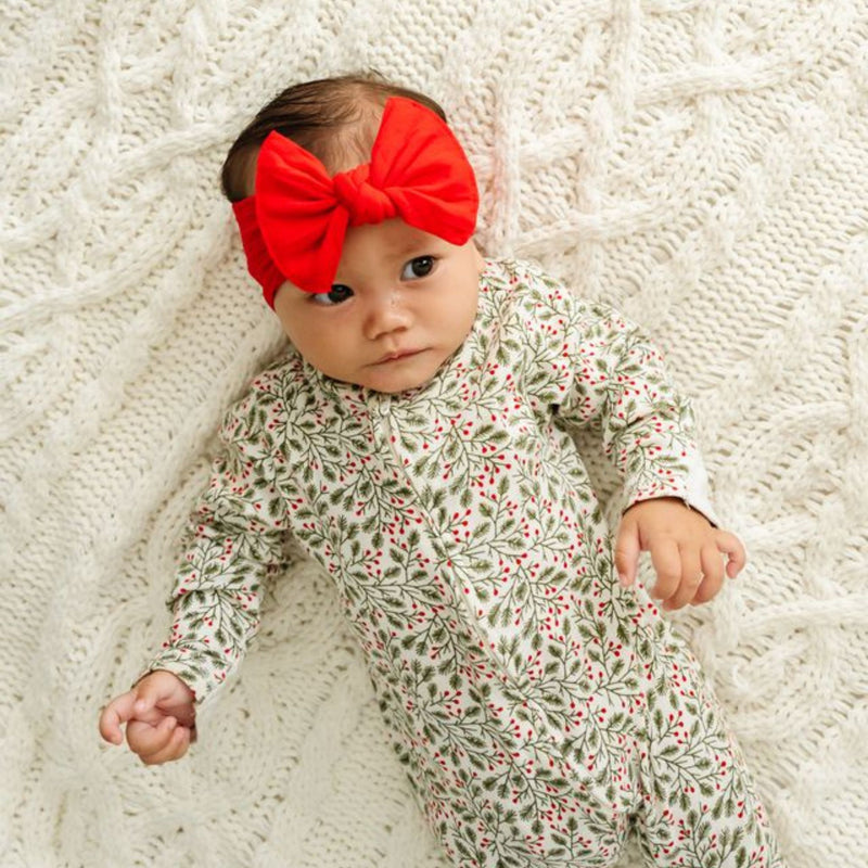 Classic Knot Baby Headband - Cherry Red