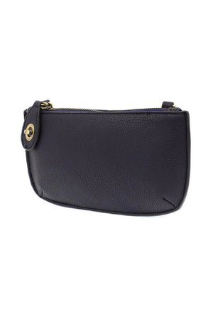 Vegan Leather Mini Crossbody Clutch - Navy