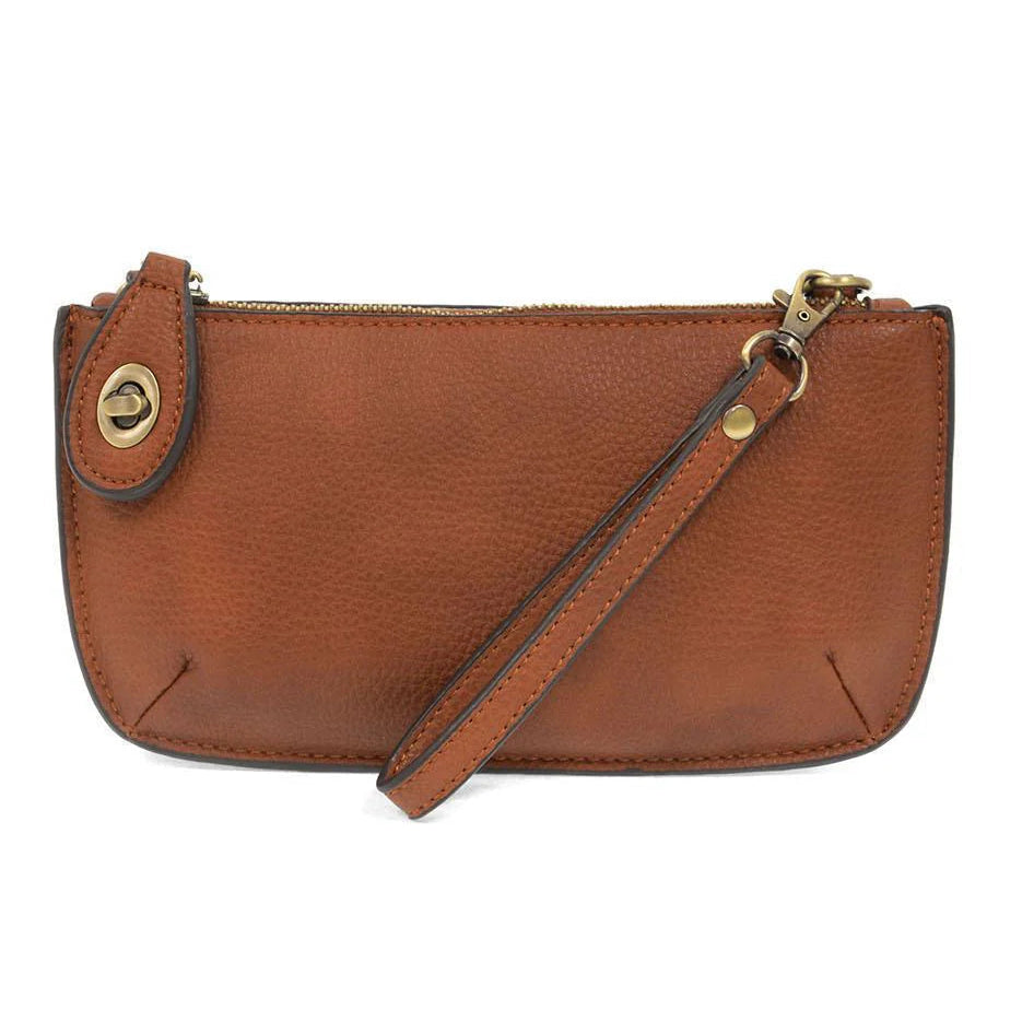 Vegan Leather Mini Crossbody Clutch - Dark Maple