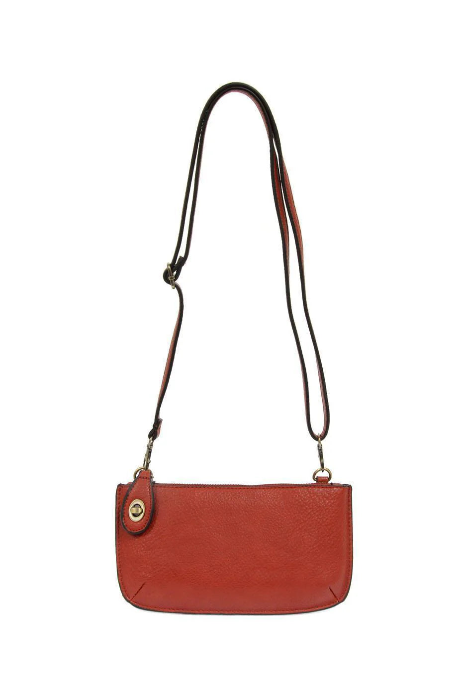Vegan Leather Mini Crossbody Clutch - Cherry Red