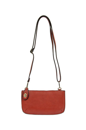 Vegan Leather Mini Crossbody Clutch - Cherry Red