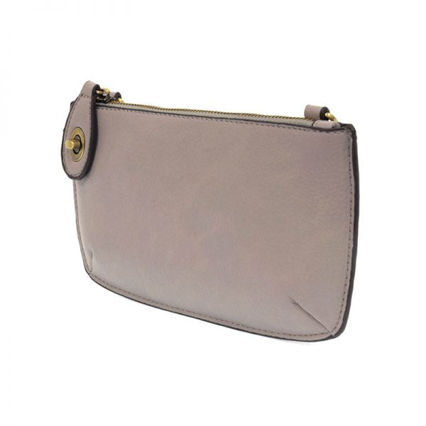 Vegan Leather Mini Crossbody Clutch - Harbor Grey