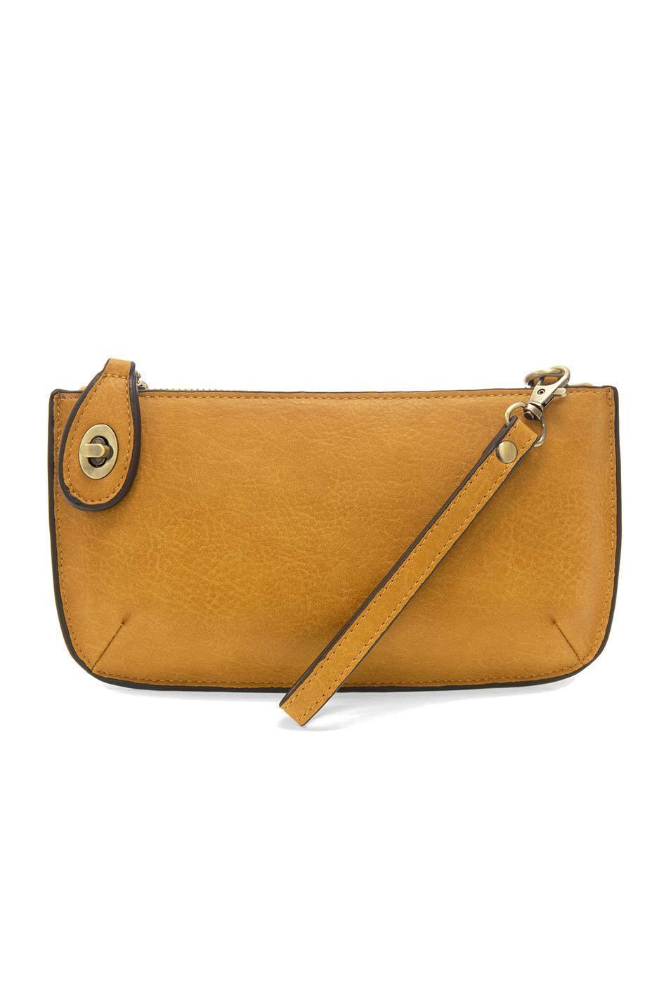Vegan Leather Mini Crossbody Clutch - Honey