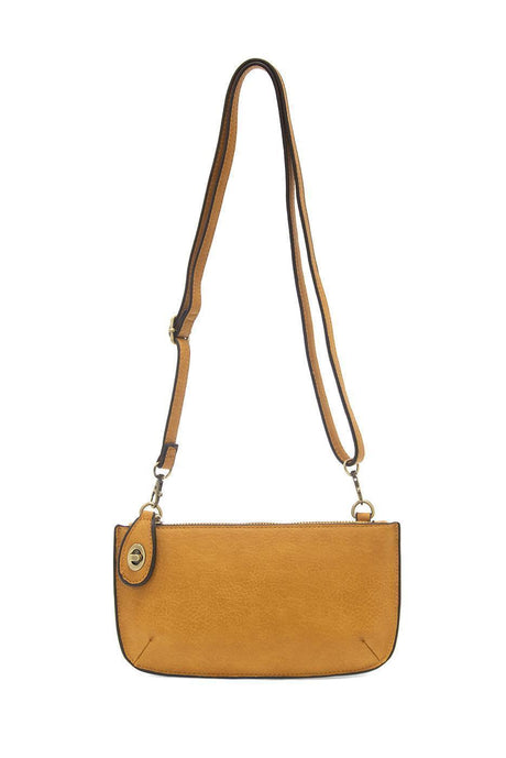 Vegan Leather Mini Crossbody Clutch - Honey