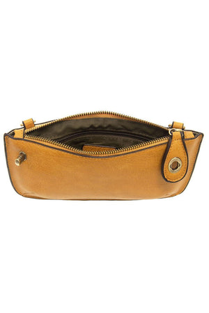 Vegan Leather Mini Crossbody Clutch - Honey