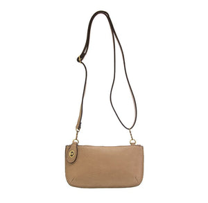 Vegan Leather Mini Crossbody Clutch - Mushroom