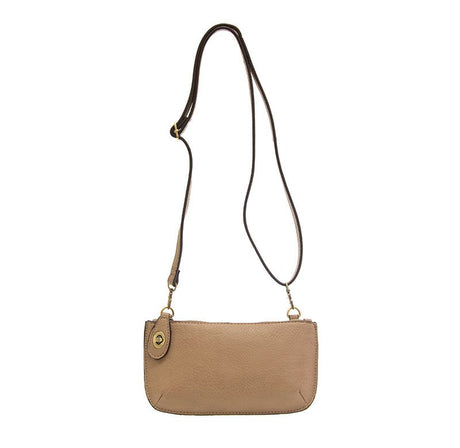 Vegan Leather Mini Crossbody Clutch - Mushroom