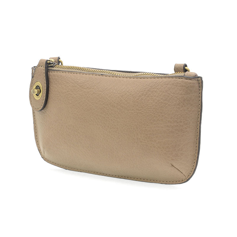 Vegan Leather Mini Crossbody Clutch - Mushroom