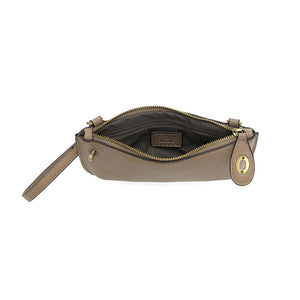 Vegan Leather Mini Crossbody Clutch - Mushroom
