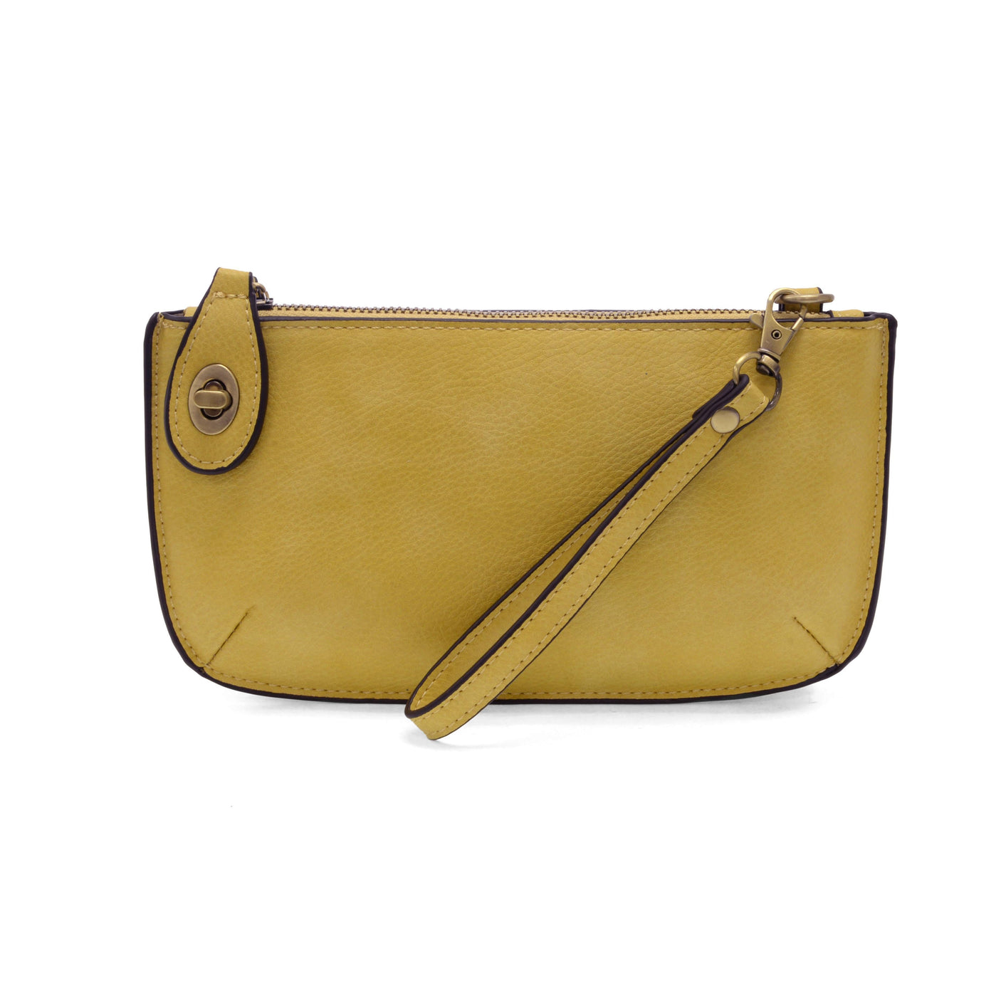 Vegan Leather Mini Crossbody Clutch - Shortbread Yellow