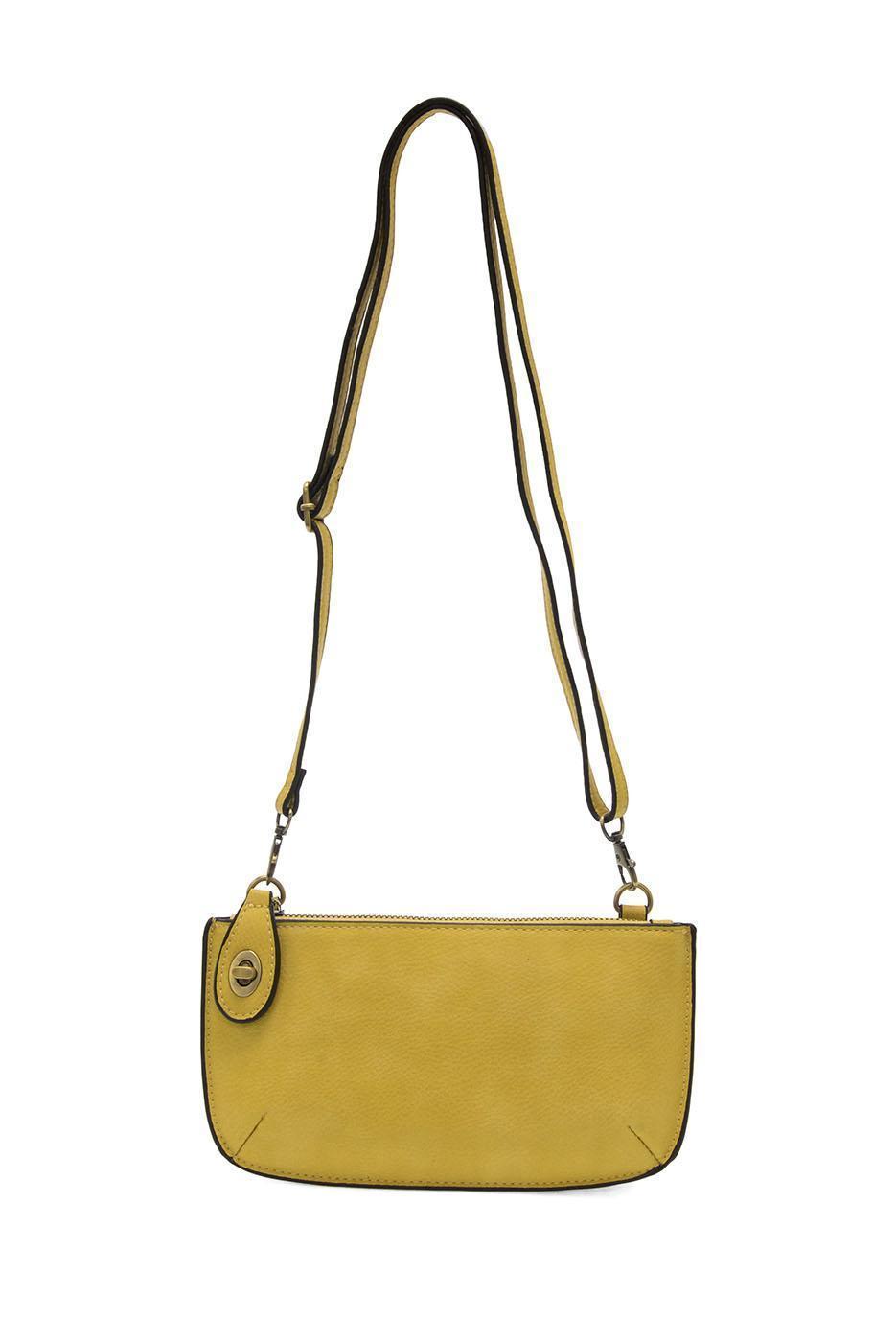 Vegan Leather Mini Crossbody Clutch - Shortbread Yellow