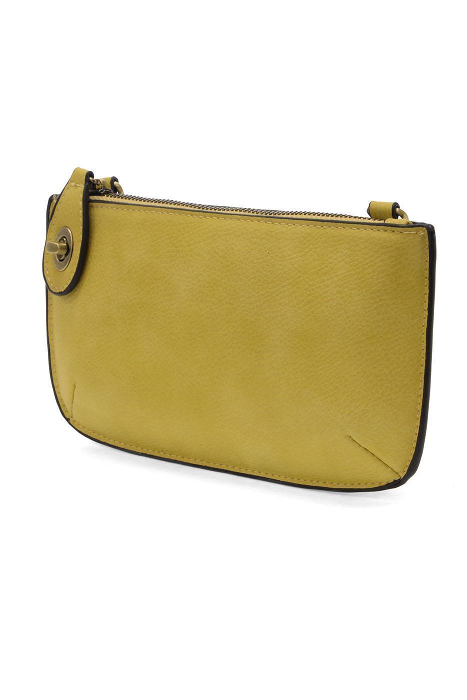 Vegan Leather Mini Crossbody Clutch - Shortbread Yellow