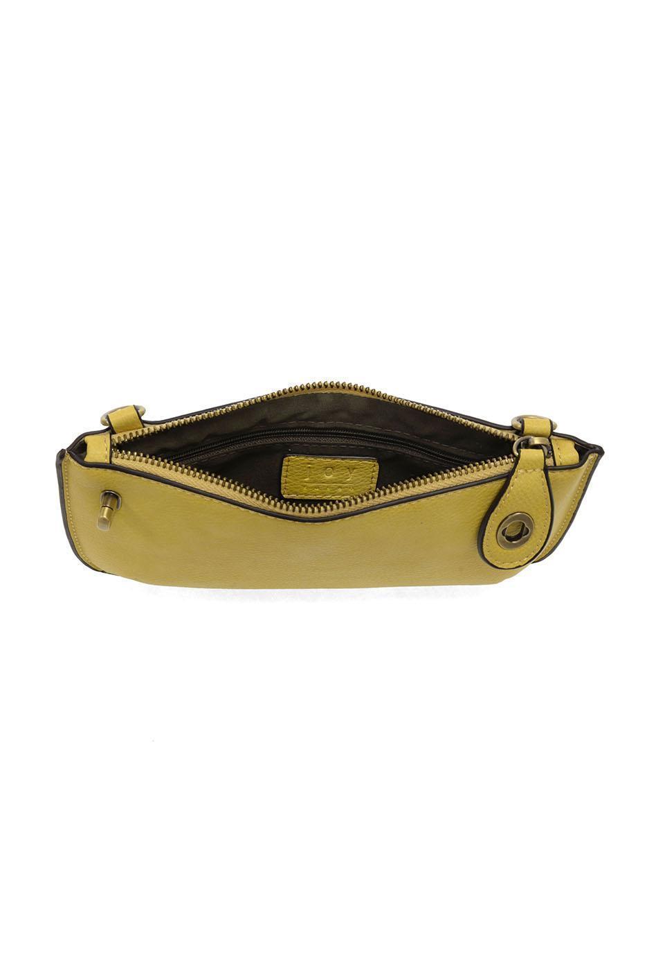 Vegan Leather Mini Crossbody Clutch - Shortbread Yellow