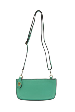 Vegan Leather Mini Crossbody Clutch - Green