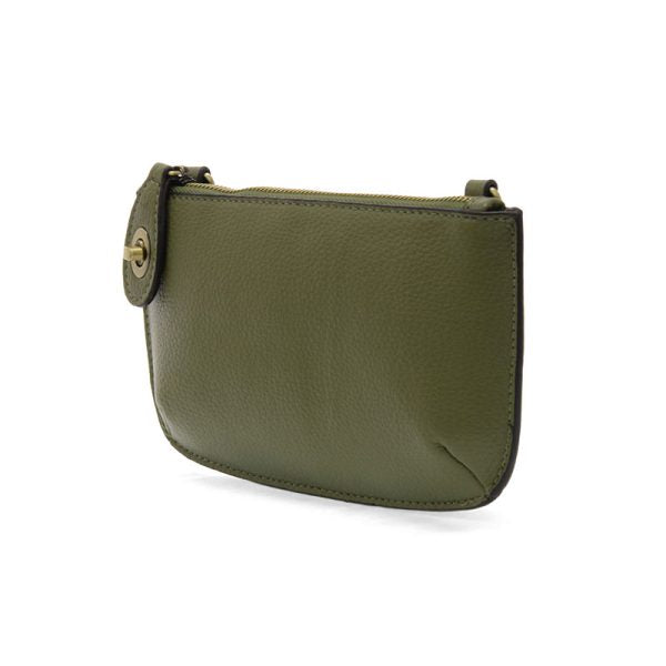 Vegan Leather Mini Crossbody Clutch - Olive Grove