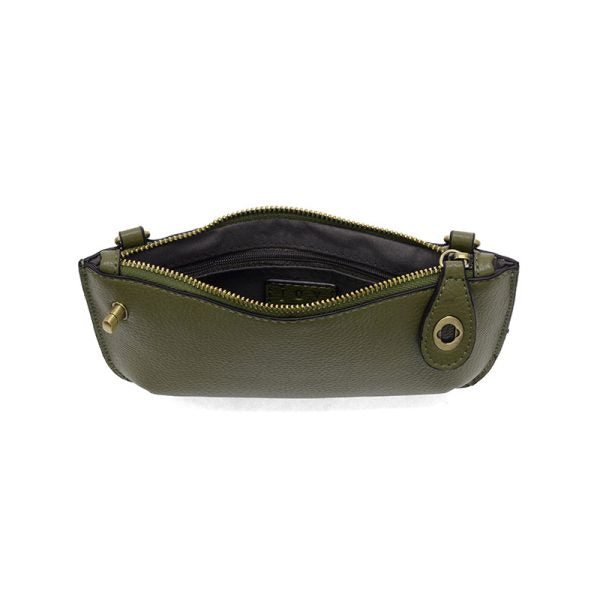 Vegan Leather Mini Crossbody Clutch - Olive Grove