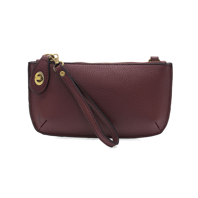 Vegan Leather Mini Crossbody Clutch - Deep Crimson