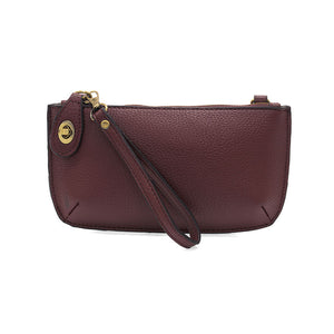 Vegan Leather Mini Crossbody Clutch - Deep Crimson