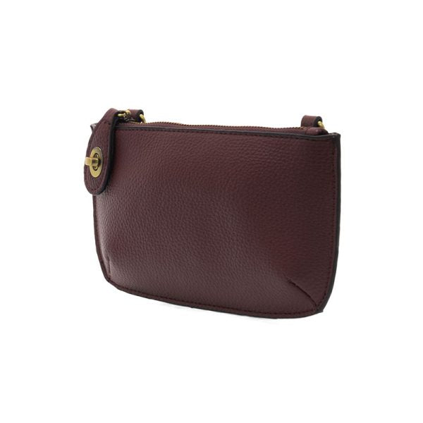 Vegan Leather Mini Crossbody Clutch - Deep Crimson