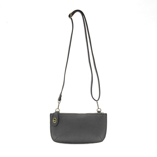 Vegan Leather Mini Crossbody Clutch - Shadow Grey