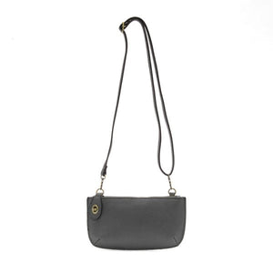 Vegan Leather Mini Crossbody Clutch - Shadow Grey