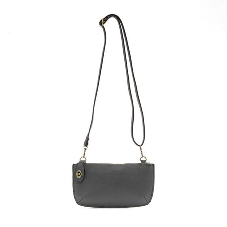 Vegan Leather Mini Crossbody Clutch - Shadow Grey
