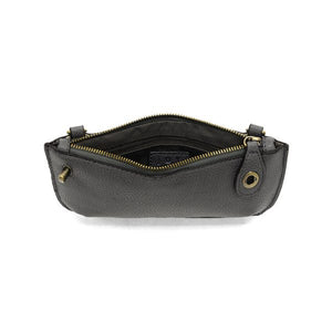 Vegan Leather Mini Crossbody Clutch - Shadow Grey