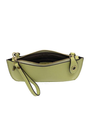 Vegan Leather Mini Crossbody Clutch - Kiwi Green