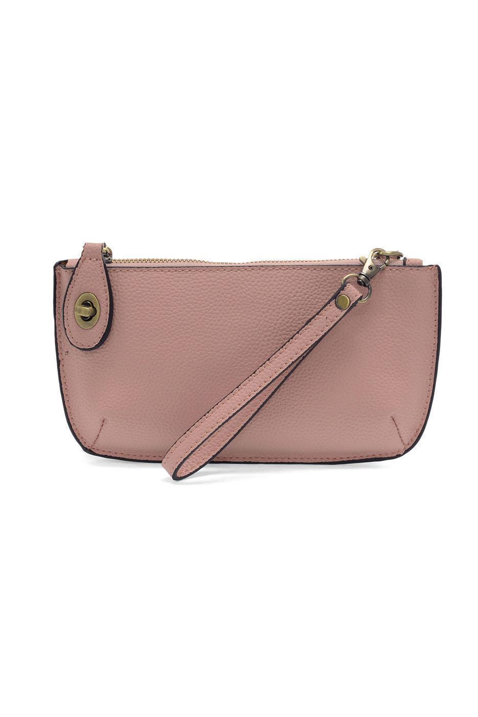 Vegan Leather Mini Crossbody Clutch - Pink Sand