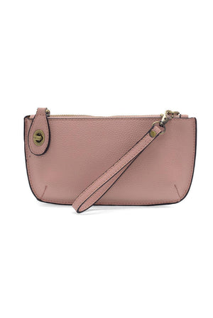 Vegan Leather Mini Crossbody Clutch - Pink Sand