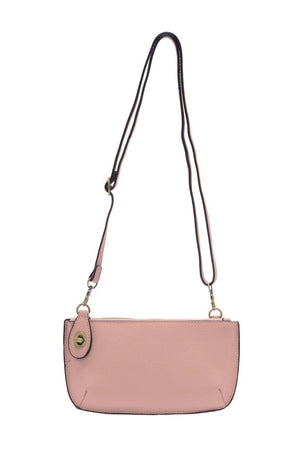 Vegan Leather Mini Crossbody Clutch - Pink Sand