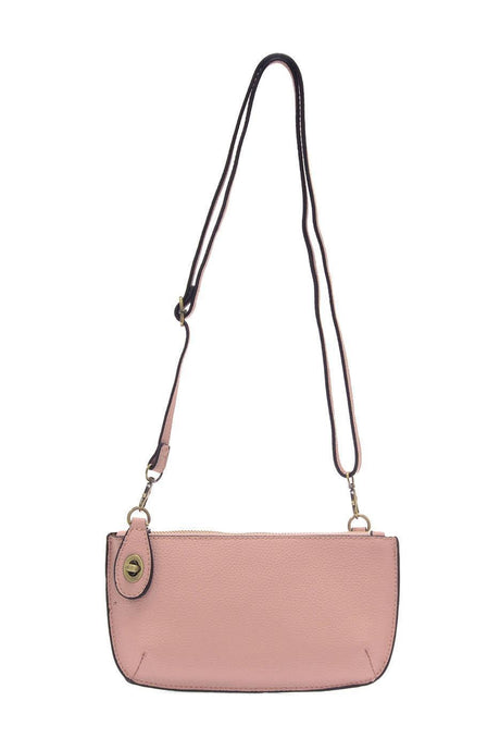 Vegan Leather Mini Crossbody Clutch - Pink Sand