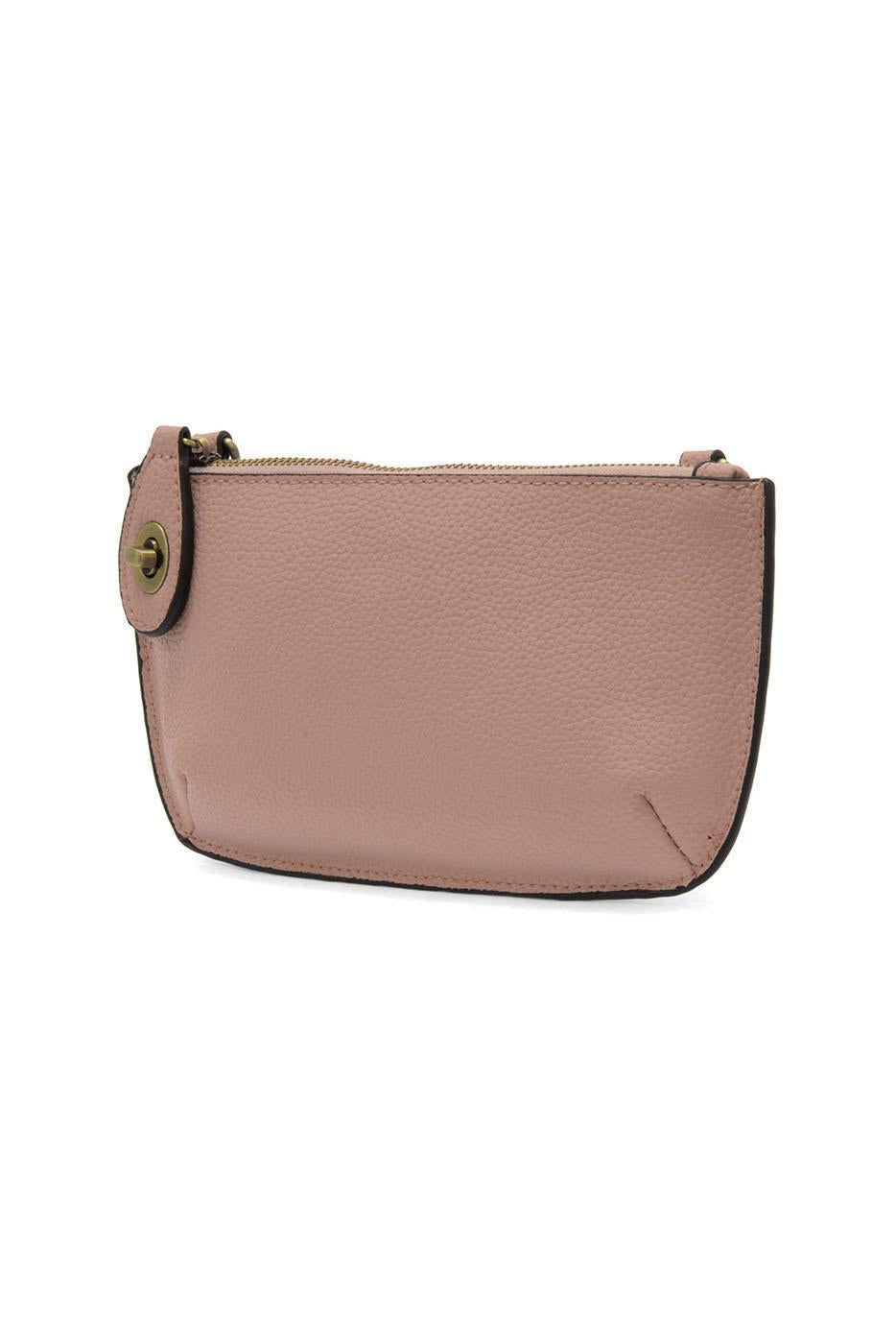 Vegan Leather Mini Crossbody Clutch - Pink Sand