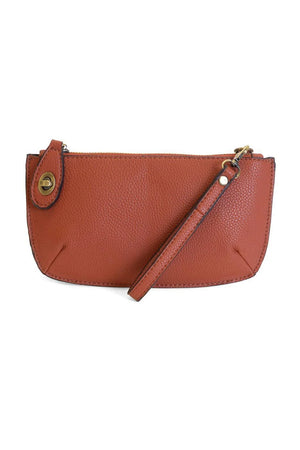 Vegan Leather Mini Crossbody Clutch - Amber