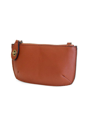 Vegan Leather Mini Crossbody Clutch - Amber