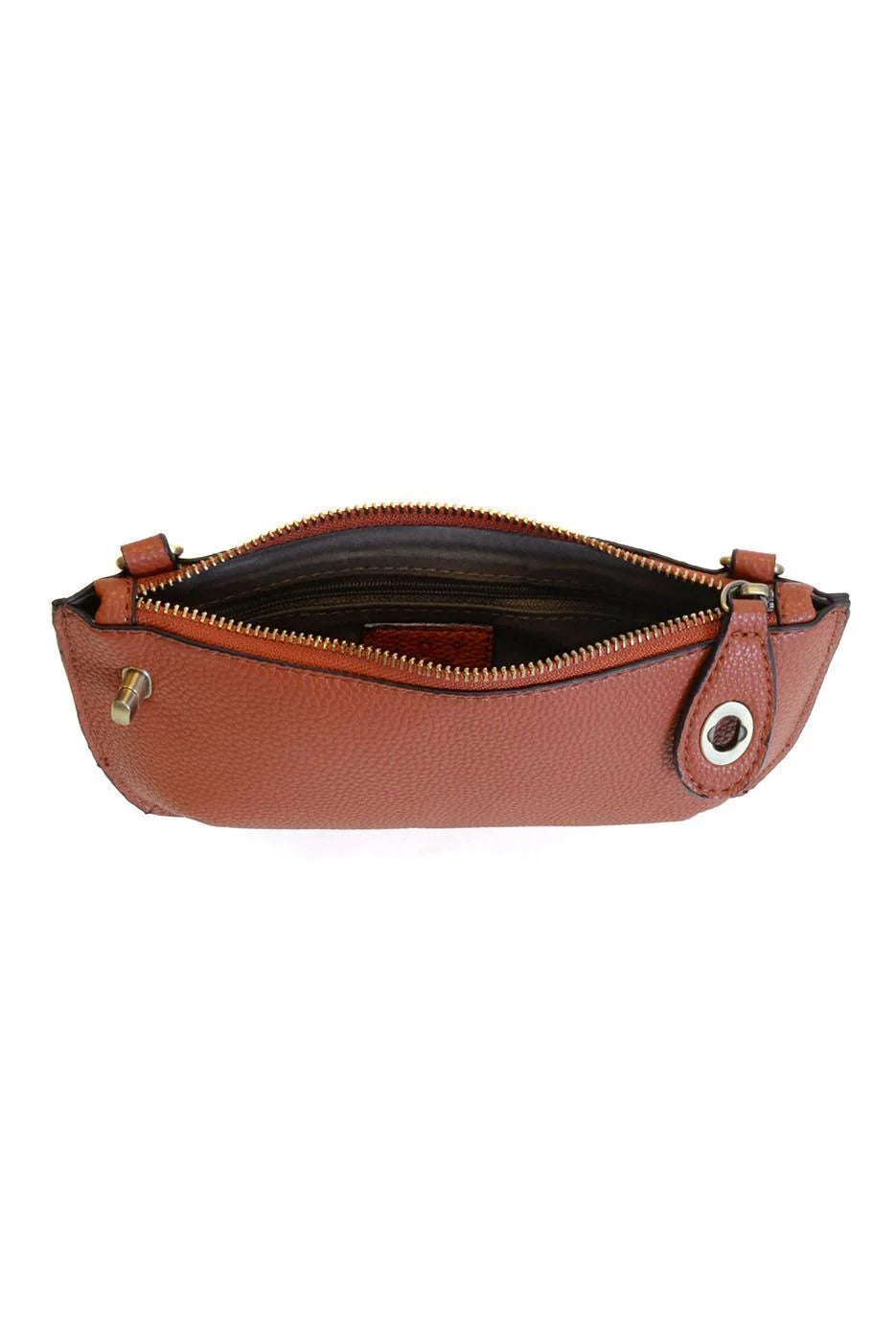Vegan Leather Mini Crossbody Clutch - Amber
