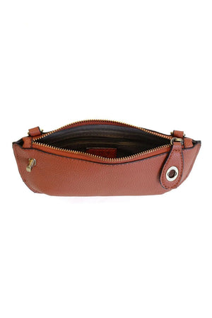 Vegan Leather Mini Crossbody Clutch - Amber