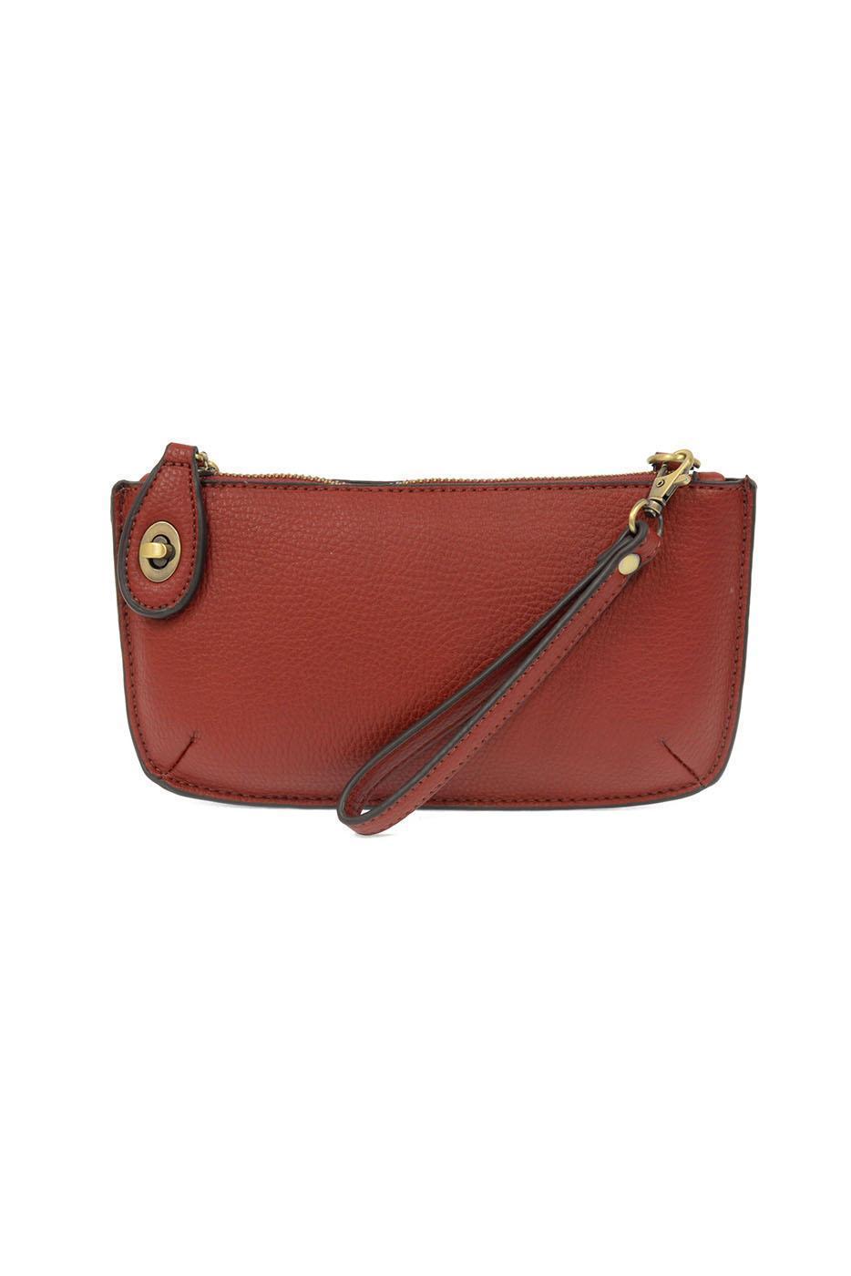Vegan Leather Mini Crossbody Clutch - Garnet