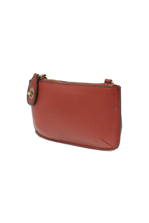 Vegan Leather Mini Crossbody Clutch - Garnet